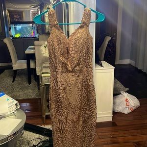 miss ord gold sequence dress